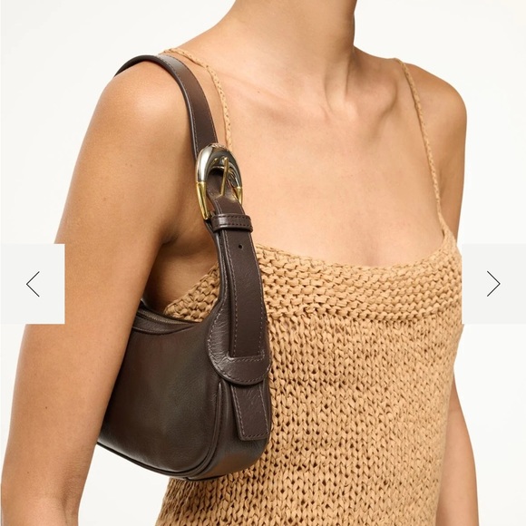 STAUD Owen Leather Shoulder Bag - Espresso Brown - Picture 2 of 3